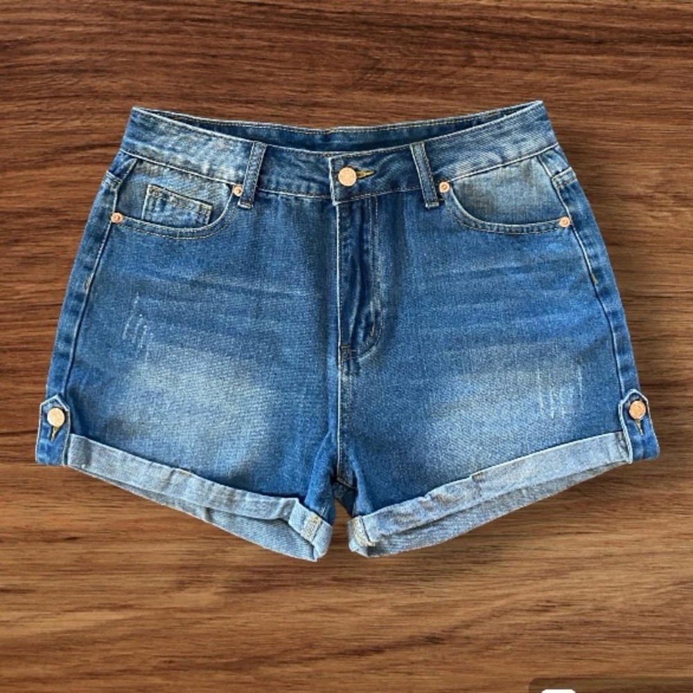 New high waist cuffed jean shorts, Sz.L